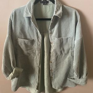 Light Mint Corduroy Button Up